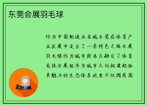 东莞会展羽毛球